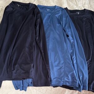 3 pack Amazon Essentials Navy Long Sleeve swim Shirt/rash guard